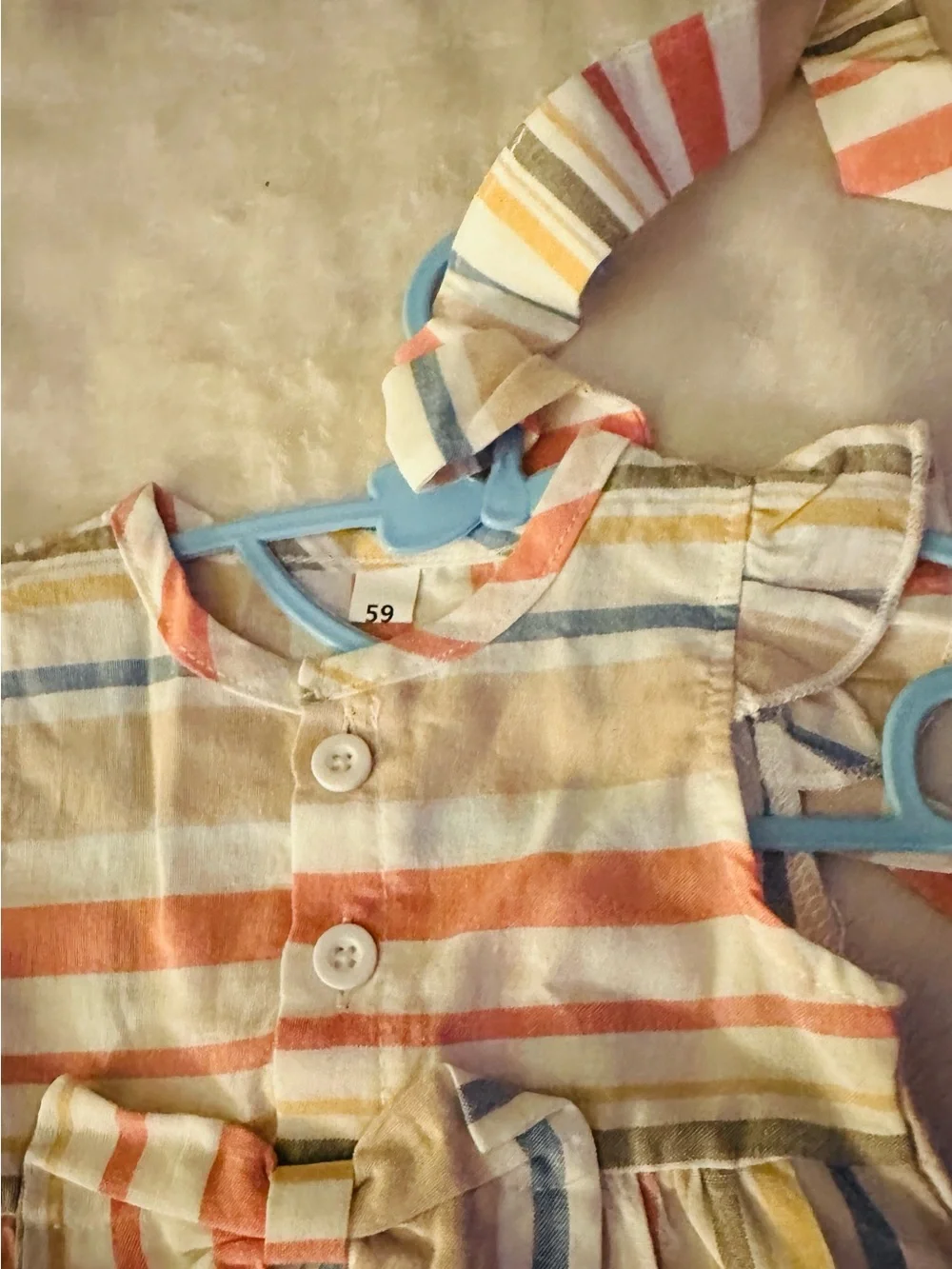 Baby Girl Pastel Stripe Bow Romper - Multicolor